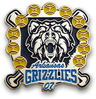 Arkansas Grizzlies softball trading pin