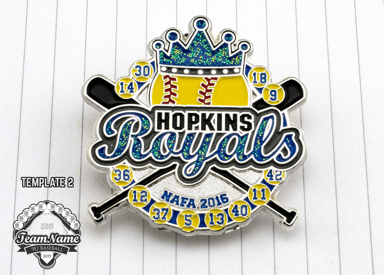 Hopkins blue fastpitch trading pins