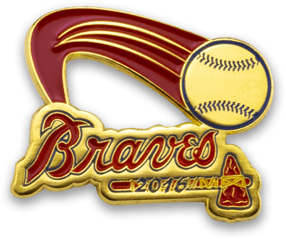 Gold plated softball trading pin